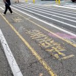 photo of fire parking lane in need of replacement in parking lot