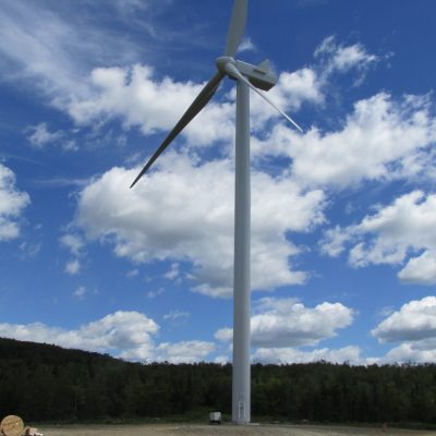 photo of wind turbine at the oakfield wind project