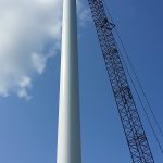 photo of turbine and crane at Passadumkeag Wind farm project